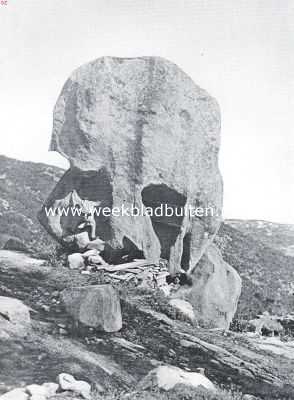Frankrijk, 1921, Ajaccio, Zonderlinge rotsformatie op de Monte Cacalo nabij Ajaccio