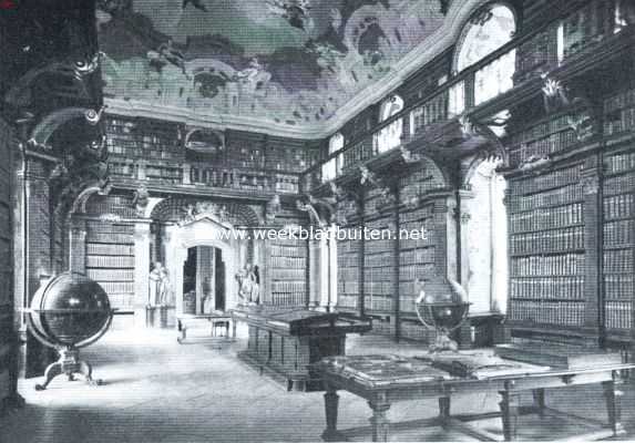 Oostenrijk, 1921, Pchlarn, Het klooster Melk. De bibliotheek-zaal