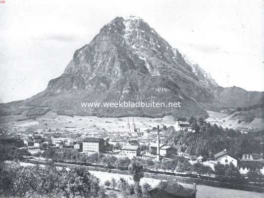 Zwitserland, 1921, Glarus, Het Glarnerland. De hoofdstad Glarus aan den voet van de Glaernisch