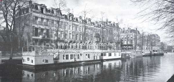 Noord-Holland, 1921, Amsterdam, De woonschepen aan de Sarphatikade te Amsterdam