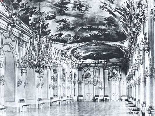 Duitsland, 1921, Schnbrunn, De groote galerijzaal in Schnbrunn