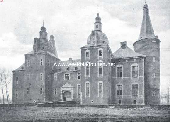 Zuid-Limburg, 1921, Hoensbroek, Het kasteel Hoensbroeck, noordoostzijde met ingang