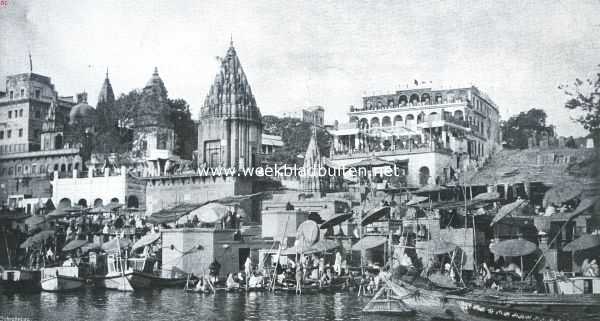 India, 1921, Varanasi, Aan den Ganges-oever te Benares