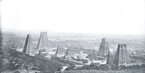India, 1921, Tiruchchirappalli, De grootste tempels van Engelsch-Indi. De tempel van Sri Rangam bij Trizjinopoly