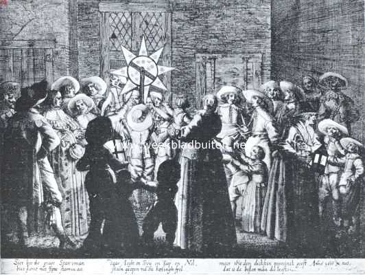 Onbekend, 1922, Onbekend, De ster op Driekoningenavond. Naar een prent van Theodoor (1636) in 's Rijks prentenkabinet