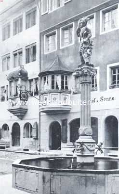 Zwitserland, 1922, Stein am Rhein, Oude fontein te Stein aan den Rijn