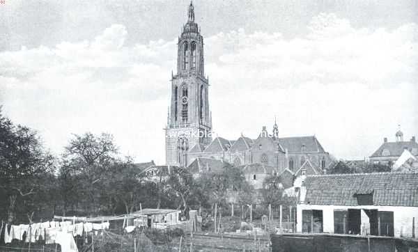Utrecht, 1922, Rhenen, Gezicht op de St. Cunera-toren en kerk te Rhenen