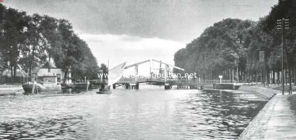 Noord-Holland, 1922, Weesp, De Vecht met Langebrug te Weesp