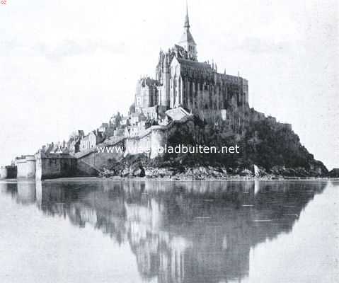Frankrijk, 1923, Le Mont-Saint-Michel, De Mont Saint-Michel, gezien van het noorden