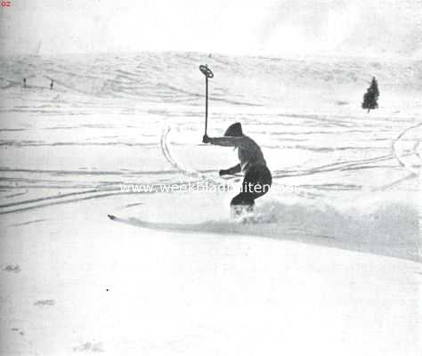 Onbekend, 1923, Onbekend, Ski-sport. Een stuif-christiania