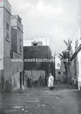 Marokko, 1923, El Jadida, Fransch-Marokko. Straat te Mazagan, een kleine havenplaats 100 K.M. ten zuiden van Casablanca