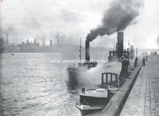 Zuid-Holland, 1923, Rotterdam, De Maas te Rotterdam op een mistigen voorjaarsdag