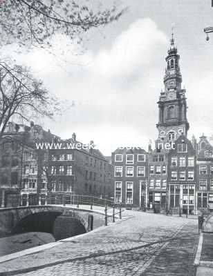 Noord-Holland, 1923, Amsterdam, Gezicht van den Groenburgwal op den toren der Zuiderkerk te Amsterdam