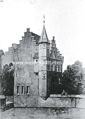 Zuid-Holland, 1923, Den Haag, Het Binnenhof. De achterste poort van den hove, aan de oostelijke vijverkant, afgebroken in 1636