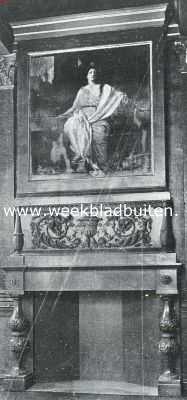 Zuid-Holland, 1923, Den Haag, Het Binnenhof. Schouw in de v.m. Civiele Kamer van het Hof van Holland, met schilderij door G. De Lairesse