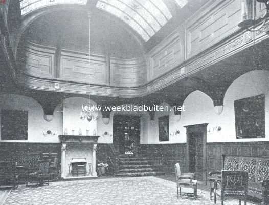 Zuid-Holland, 1923, Den Haag, Het Binnenhof. De hal in het gebouw der Eerste Kamer, gemaakt ter plaatse van het trappenhuis