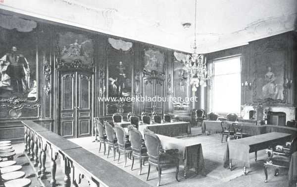 Friesland, 1923, Leeuwarden, De raadzaal in het stadhuis te Leeuwarden