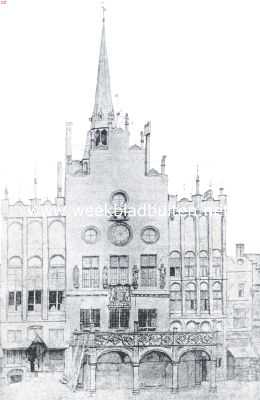 Noord-Brabant, 1923, Den Bosch, De in 1670 afgebroken gevel van het stadhuis te 's-Hertogenbosch