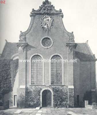Noord-Holland, 1924, Westzaan, Gevel der Ned. Herv. Kerk te Westzaan aan de zijde van het oude rechthuis
