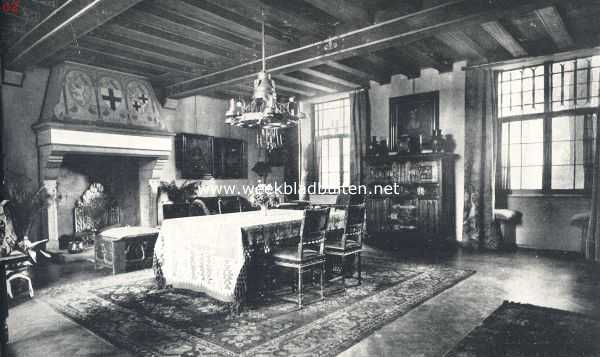 Noord-Holland, 1924, Schoten, Huis Te Zaanen onder Schoten. De groote zaal in het Huis Te Zaanen