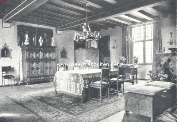 Noord-Holland, 1924, Schoten, Huis Te Zaanen onder Schoten. Het Huis Te Zaanen. Hoek van de groote zaal