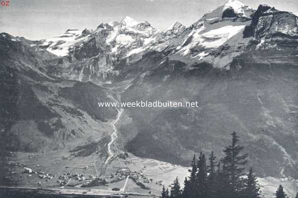 Zwitserland, 1924, Kandersteg, De Ltschberg-spoorweg. Berglandschap bij Kandersteg