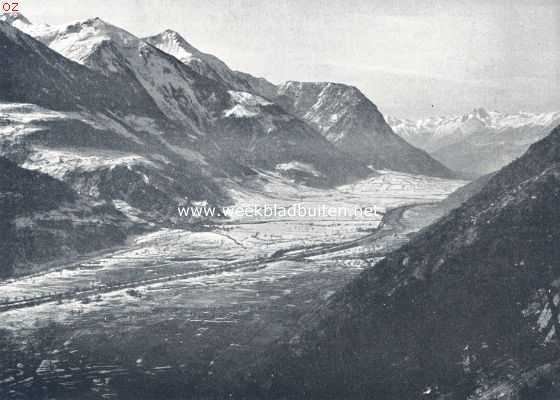 Zwitserland, 1924, Onbekend, De Ltschberg-spoorweg. Gezicht van den Ltschberg-spoorweg op het Rhonedal