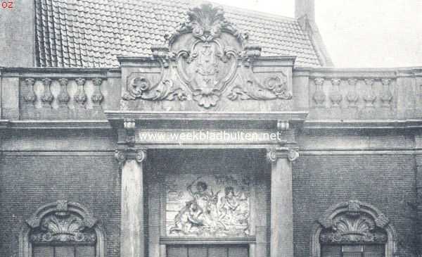Noord-Holland, 1924, Amsterdam, Amsterdamsche grachtpaleizen. Het huis Heerengracht 475. Gevel van het koetshuis, tuinzijde