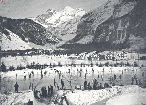 Zwitserland, 1924, Kandersteg, De ijsbaan bij Kandersteg