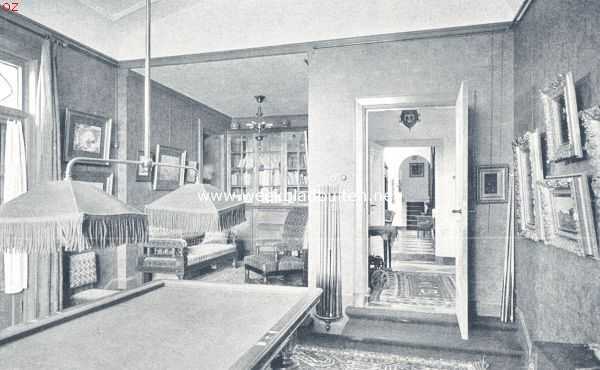Nederland, 1924, Onbekend, Het moderne landhuis. De biljart-kamer