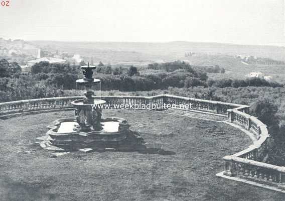 Itali, 1924, Frascati, Der tuinen verhouding, tegenover het ruime uitzicht. Terras der Villa Mondragone, Frascati