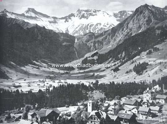 Zwitserland, 1925, Adelboden, Adelboden met Wildstrubel en Groszen Lohner