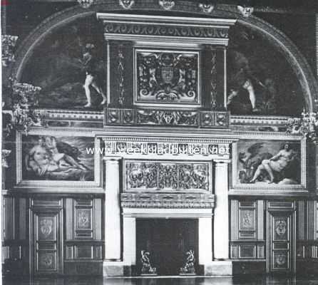 Frankrijk, 1925, Fontainebleau, Paleizen en kasteelen om Parijs. Fontainebleau. Wand in Galerie Henri II