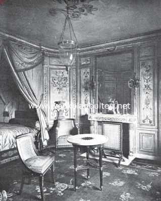 Frankrijk, 1925, Fontainebleau, Paleizen en kasteelen om Parijs. Fontainebleau. Boudoir van Marie Antoinette