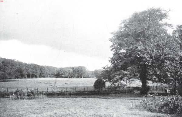 Zuid-Holland, 1925, Loosduinen, Ockenburgh. Kijkje over de weide op Ockenburg