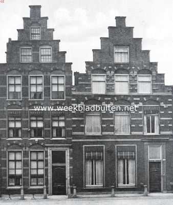 Zuid-Holland, 1925, Leiden, Leiden. Gevels aan de Steenschuur