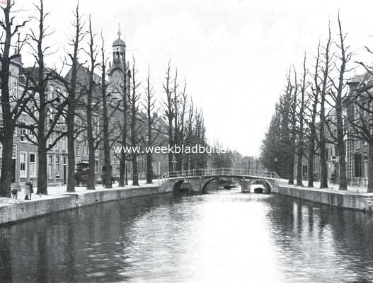 Zuid-Holland, 1925, Leiden, Leiden. Het Rapenburg bij de Kaiserstraat