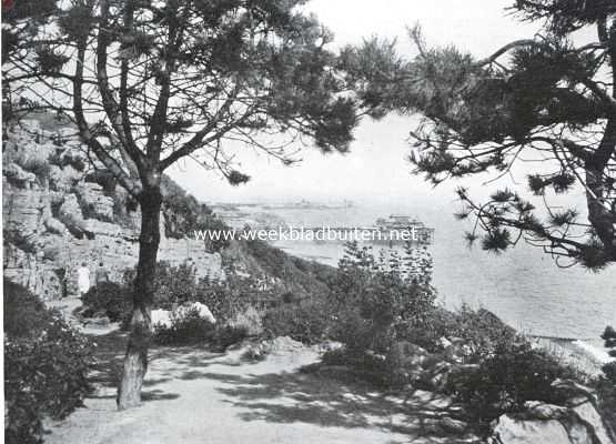 Engeland, 1925, Folkestone, Aan Engeland's Zuidoostkust. Gezicht van de Marine Walk te Folkestone op de Pier