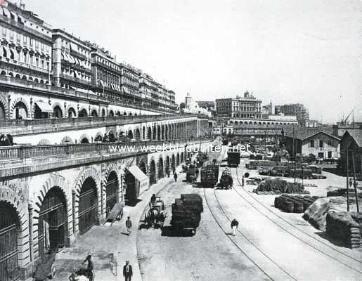 Algerije, 1925, Algiers, Naar Algiers. De kade langs de haven