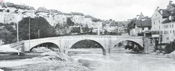 Zwitserland, 1925, Fribourg, De Sarine te Fribourg