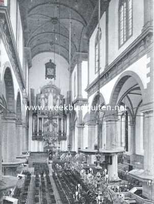 Noord-Holland, 1925, Amsterdam, De Westerkerk te Amsterdam. Het schip der Westerkerk