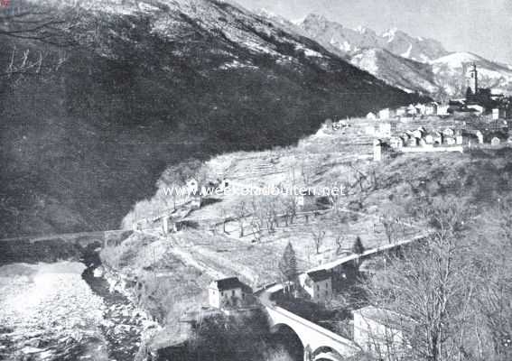 Zwitserland, 1925, Intragna, De Centovalli-Spoorweg. Gezicht op Intragna
