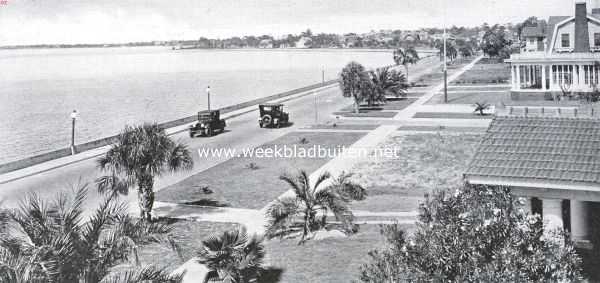 Amerika, 1925, Tampa, Tampa in Florida. De Bayshore Boulevard te Tampa