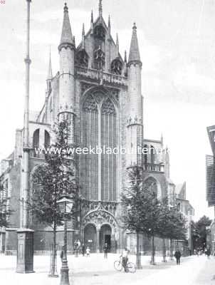 Zuid-Holland, 1926, Leiden, De zuidelijke transeptgevel van de Hooglandsche Kerk te Leiden
