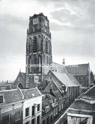 Gezicht op den toren der St. Laurenskerk te Rotterdam
