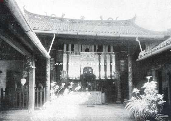 Indonesi, 1926, Onbekend, In en om Batavia en Weltevreden. Interieur van den Chineeschen tempel To Peh Kong nabij Pasar Glodok
