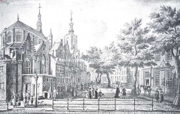 Zuid-Holland, 1926, Den Haag, In de Groote of St. Jacobskerk te 's-Gravenhage in de tweede helft der achttiende eeuw. Naar een teekening van Paulus Constantijn Lafargue
