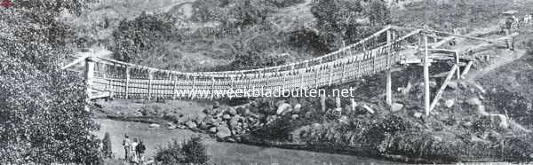 Indonesi, 1926, Glondong, Indische bruggen. Rottanhangbrug te Glondong