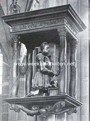 Beeld met wapenuitrusting van hertog Karel van Gelre in de St. Eusebiuskerk te Arnhem