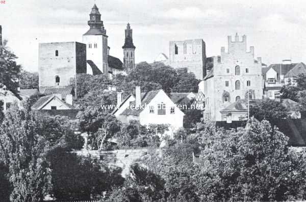 Zweden, 1926, Visby, Vesting- en kerktorens van Wisby